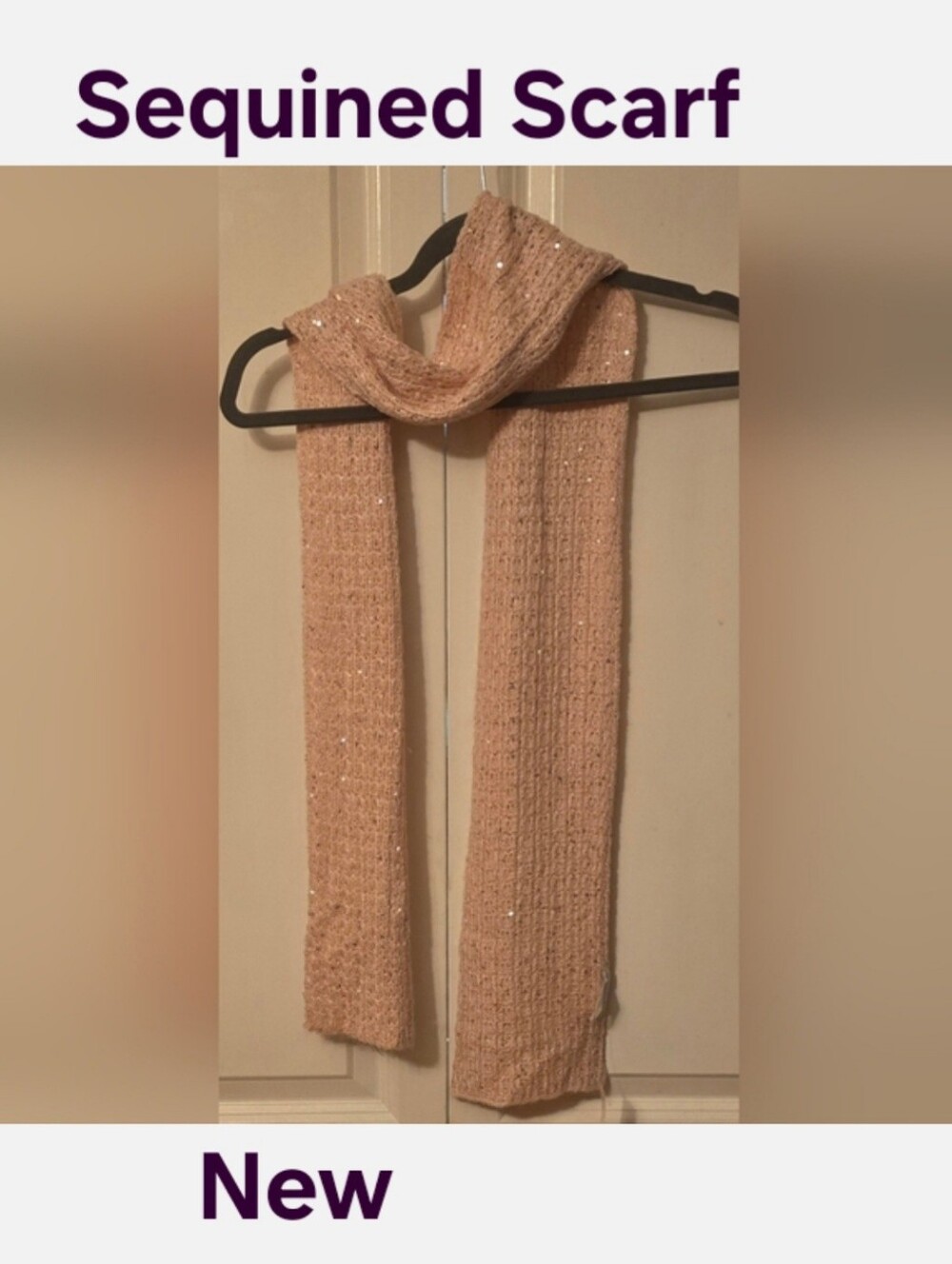 New York & Company Ladies Scarf Pink with Sequins New with Tags NWT